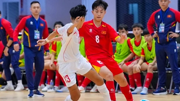 Các cầu thủ trẻ của futsal Việt Nam thi đấu hiệu quả. (Ảnh: VFF)