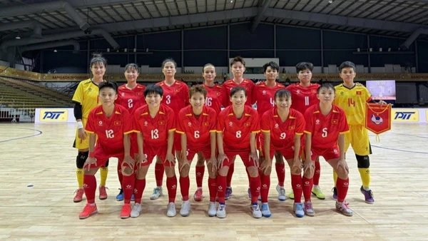 Các thành viên đội tuyển futsal nữ Việt Nam. (Ảnh: VFF)
