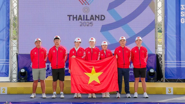 Các golfer trẻ của tuyển golf Việt Nam hoàn toàn có thể tự hào với hành trình tại SEA Games 33. (Ảnh: VGA)