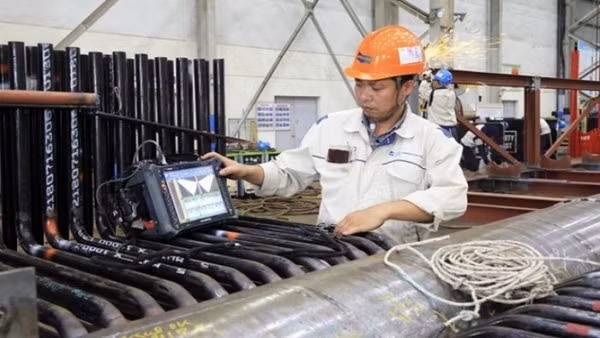 Hoạt động thử nghiệm không phá hủy chụp ảnh bức xạ.