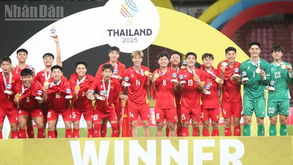Toàn bộ 23 cầu thủ vô địch SEA Games 33 góp mặt trong danh sách U23 Việt Nam chuẩn bị cho Vòng chung kết U23 châu Á 2026. (Ảnh: HOÀNG MINH)