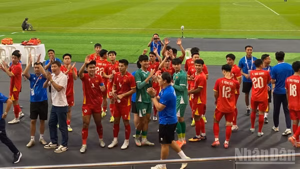 U22 Việt Nam giành vé vào bán kết đầy thuyết phục. (Ảnh: XUÂN SƠN)