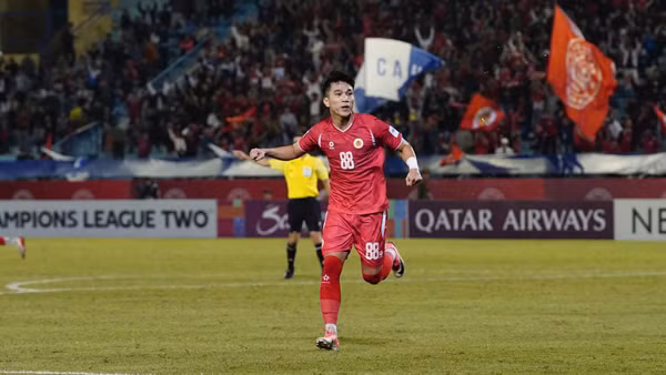 Lê Văn Đô mang về bàn mở tỷ số nhưng Công an Hà Nội không thể bảo toàn lợi thế. (Ảnh: Công an Hà Nội FC)