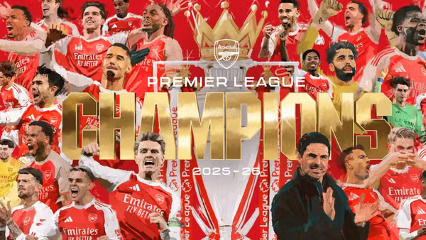 Poster mừng chức vô địch của Arsenal. (Ảnh: Arsenal FC)