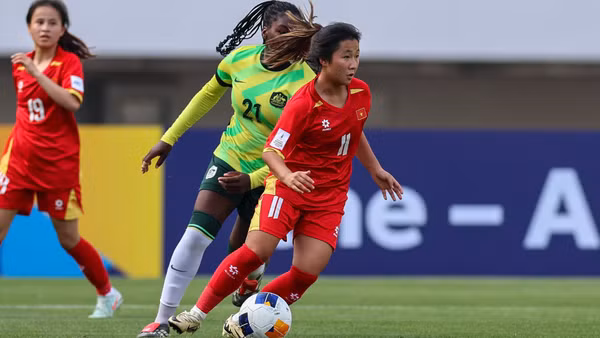 U17 nữ Việt Nam không thể tạo nên bất ngờ trước U17 nữ Australia. (Ảnh: VFF)