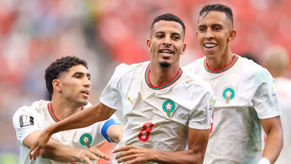 Azzedine Ounahi (số 8) ghi cú đúp vào lưới Canada. (Ảnh: FIFA)
