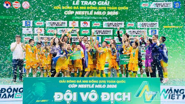 U11 câu lạc bộ Hà Nội lên ngôi vô địch Giải bóng đá nhi đồng toàn quốc Cúp Nestlé MILO 2026. 