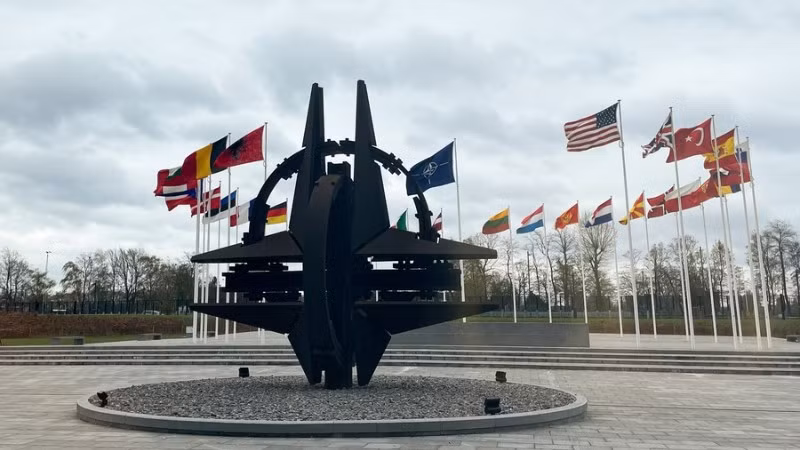 Trụ sở NATO tại thủ đô Brussels, Vương quốc Bỉ. (Ảnh: TÂN HOA XÃ)