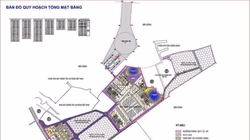 Bản đồ quy hoạch tổng mặt bằng dự án Tổ hợp công nghiệp năng lượng Vân Phong.