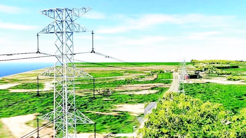 Mô hình phần đường dây đấu nối Trạm biến áp 220/110 kV Phú Quốc. 