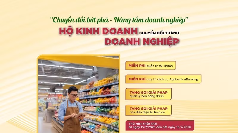 Agribank đồng hành cùng hộ kinh doanh chuyển đổi thành doanh nghiệp “Chuyển đổi bứt phá-Nâng tầm doanh nghiệp”