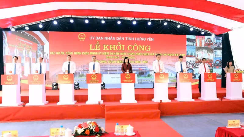 Nhấn nút khởi công xây dựng Bệnh viện đa khoa Thái Bình, tỉnh Hưng Yên.