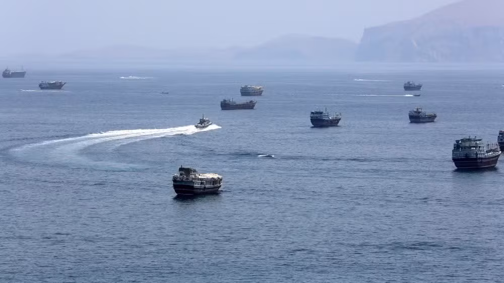 Quang cảnh eo biển Hormuz, gần thị trấn Khasab, miền bắc Oman. (Ảnh: THX/TTXVN) 