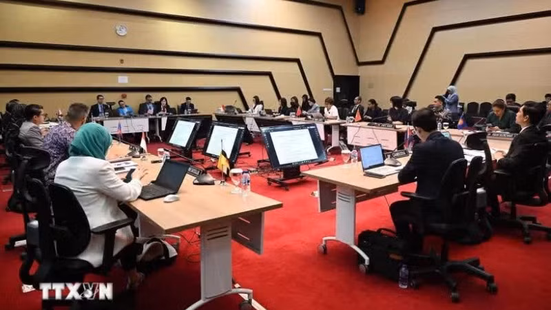 Quang cảnh Cuộc họp Ủy ban Hợp tác chung ASEAN-Mỹ lần thứ 17. (Ảnh: TTXVN phát) 
