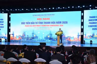 Thủ tướng Phạm Minh Chính và các đại biểu Hội nghị Xúc tiến đầu tư tỉnh Thanh Hóa năm 2026.