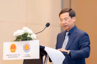 Ông Nguyễn Trường Sơn, Phó Cục trưởng Cục Quản lý đê điều và Phòng, chống thiên tai phát biểu tại hội thảo.