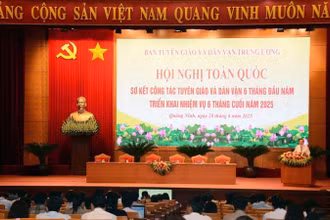 Hội nghị sơ kết công tác tuyên giáo và dân vận 6 tháng đầu năm 2025. (Ảnh: NGUYÊN ANH)