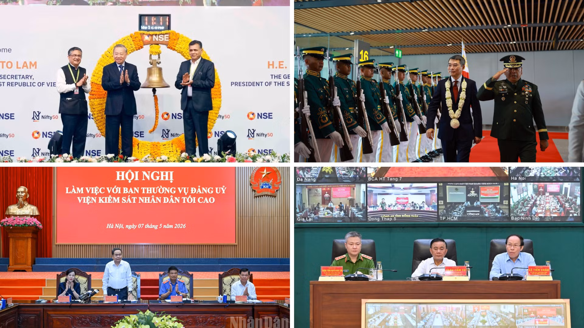 Tin nổi bật ngày 7/5: Tổng Bí thư, Chủ tịch nước Tô Lâm thăm thành phố Mumbai, Ấn Độ; Thủ tướng Lê Minh Hưng tham dự Hội nghị Cấp cao ASEAN lần thứ 48