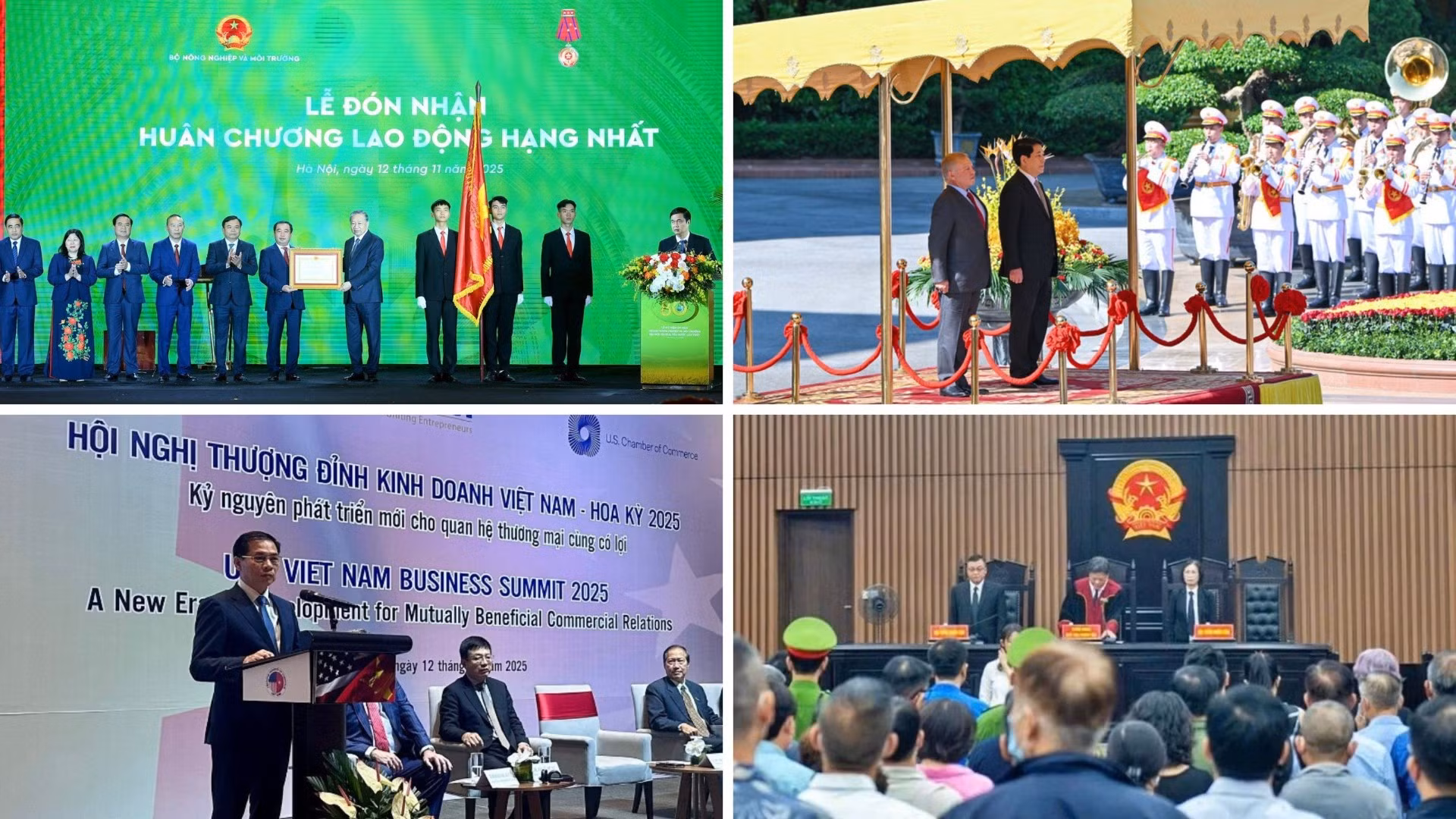 Tin nổi bật ngày 12/11: Tổng Bí thư Tô Lâm dự lễ kỷ niệm 80 năm ngành nông nghiệp và môi trường; Quốc vương Jordan thăm Việt Nam; Tuyên án 141 bị cáo trong vụ đánh bạc trái phép hàng nghìn tỷ đồng