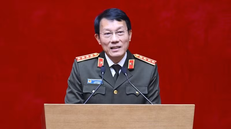 Bộ trưởng Lương Tam Quang phát biểu tại Hội nghị. (Ảnh: bocongan.gov.vn)