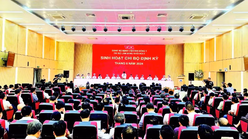 Chi bộ Lâm sàng khối nội 2, Đảng bộ Bệnh viện Nhi đồng 1 tổ chức sinh hoạt định kỳ.