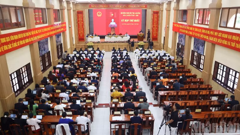 Quang cảnh Kỳ họp thứ nhất Hội đồng nhân dân tỉnh Lâm Đồng khóa X, nhiệm kỳ 2021-2026.