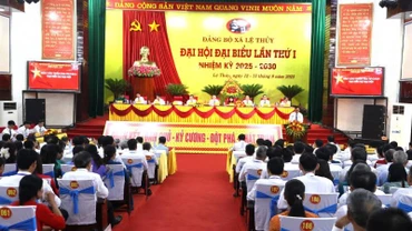 Quang cảnh Đại hội Đảng bộ xã Lệ Thủy, tỉnh Quảng Trị, lần thứ I, nhiệm kỳ 2025-2030. 