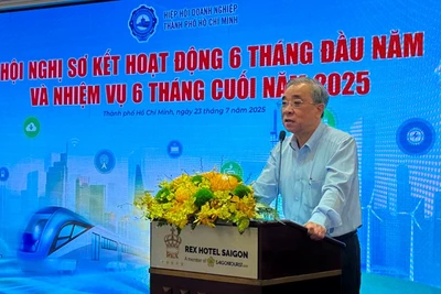 Chủ tịch Huba Nguyễn Ngọc Hòa phát biểu tại hội nghị.