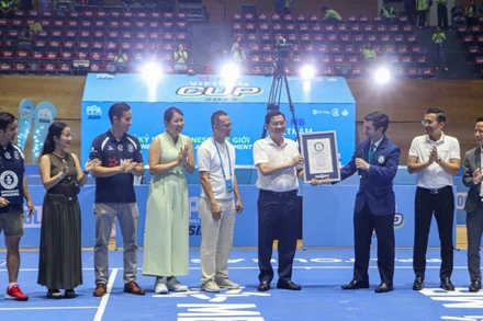 Ban tổ chức Giải Pickleball PPA Tour Asia - MB Vietnam Cup 2025 đón nhận kỷ lục Guinness về lượng người xem.