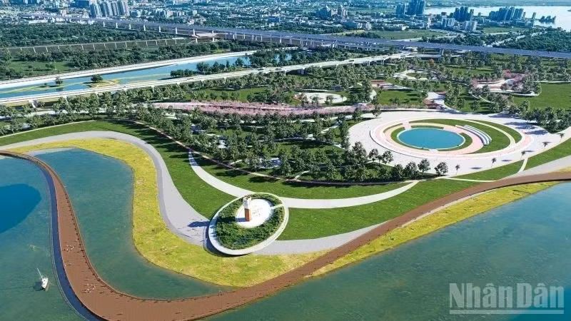 Một góc dự án Trục đại lộ cảnh quan sông Hồng.
