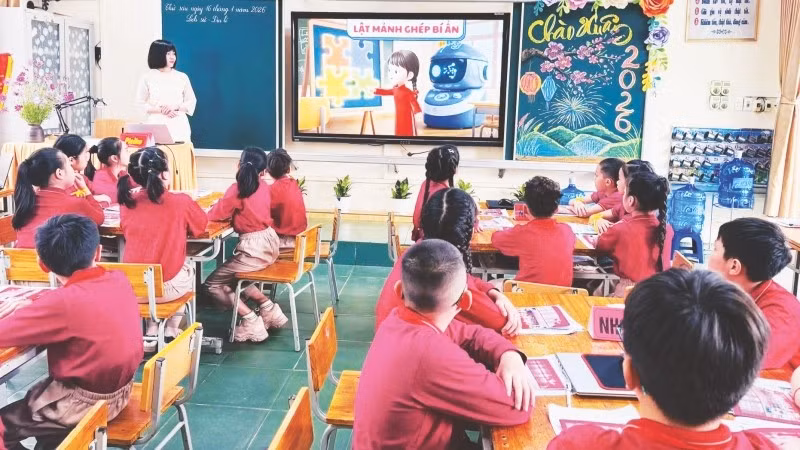 Giờ học của học sinh Trường tiểu học Hà Lầm, phường Hà Lầm, tỉnh Quảng Ninh. (Ảnh: HOÀI THU)