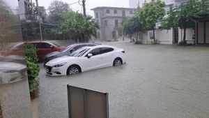 Nhiều khu vực tại Thanh Hóa ngập do mưa lớn. (Ảnh: THÁI BÌNH)