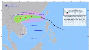 Bản đồ dự báo quỹ đạo và cường độ Bão số 3 phát lúc 20 giờ ngày 19/7/2025. (Ảnh: Trung tâm Dự báo Khí tượng Thủy văn quốc gia)