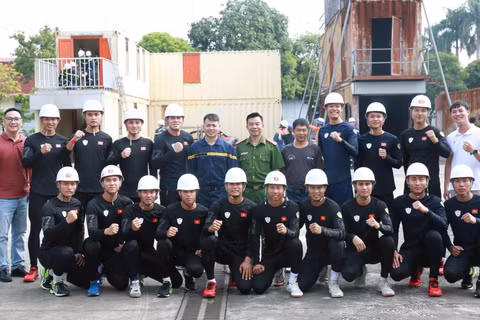 Đội tuyển Bộ Công an Việt Nam sẵn sàng lên đường tham gia giải đấu. (Ảnh: MINH TUÂN)