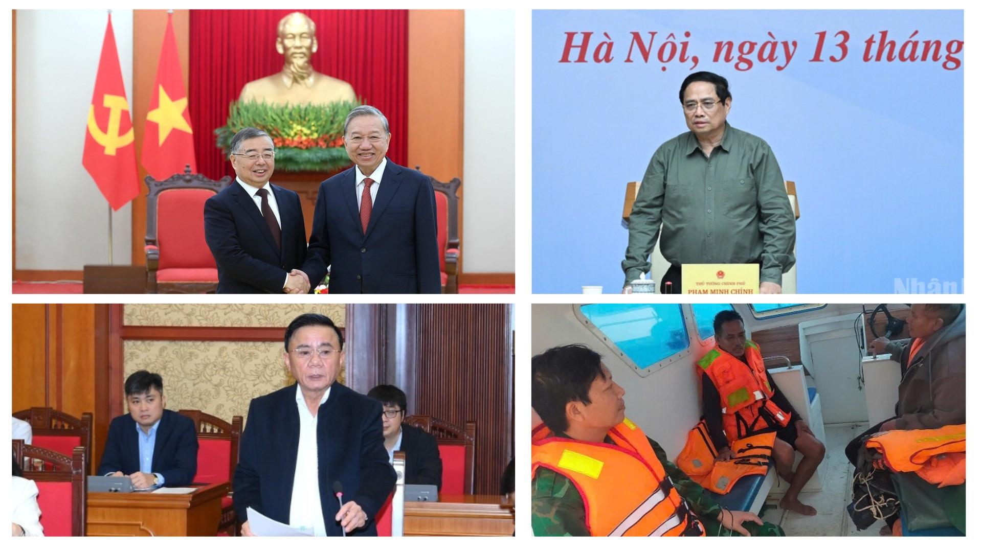 Tin nổi bật ngày 13/11: Tăng cường hợp tác lý luận giữa hai nước Việt-Trung; Ban hành quy chế kiểm tra việc thực hiện nhiệm vụ tại các cơ quan đảng; Cứu 3 ngư dân bị chìm trên biển