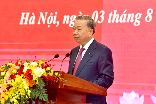 Tổng Bí thư, Chủ tịch nước Tô Lâm trả lời câu hỏi của phóng viên thông tấn, báo chí trong nước và quốc tế. Ảnh: ĐĂNG KHOA