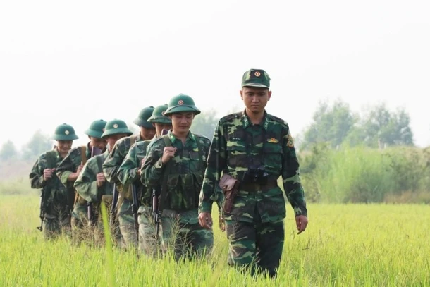 Chiến sỹ bộ đội biên phòng. (Ảnh: Bùi Giang/TTXVN)