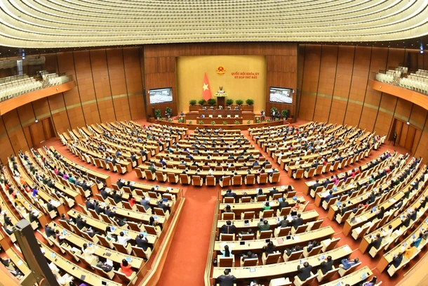 Quang cảnh phiên bế mạc Kỳ họp thứ 7, Quốc hội khóa XV. (Ảnh: ĐĂNG KHOA) 