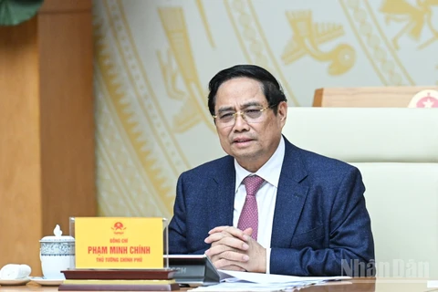 Thủ tướng Chính phủ Phạm Minh Chính chủ trì Phiên họp lần thứ nhất của Ban Chỉ đạo. (Ảnh: Trần Hải)