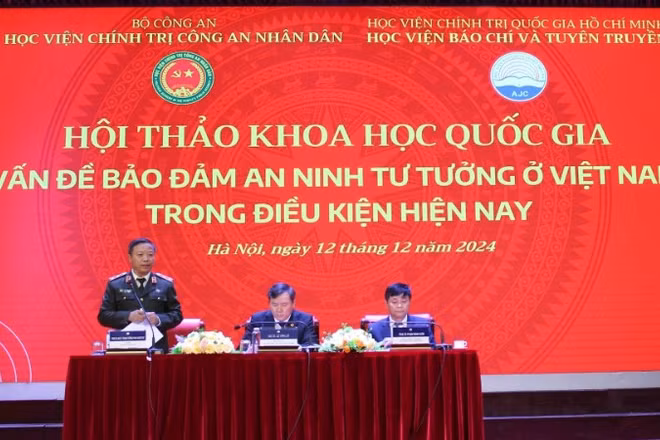 Hội thảo khoa học quốc gia với chủ đề “Vấn đề bảo đảm an ninh tư tưởng ở Việt Nam trong điều kiện hiện nay”. (Ảnh: Ban tổ chức)