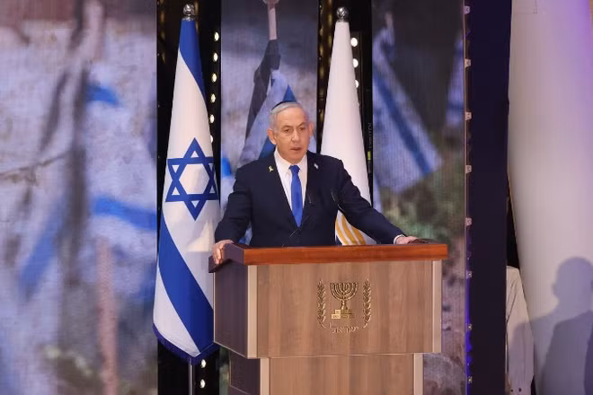Thủ tướng Israel Benjamin Netanyahu phát biểu tại Jerusalem. (Ảnh: THX/TTXVN)