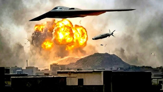 Mỹ Thả Bom Xuyên Phá Căn Cứ Tên Lửa Iran Gần Eo Biển Hormuz