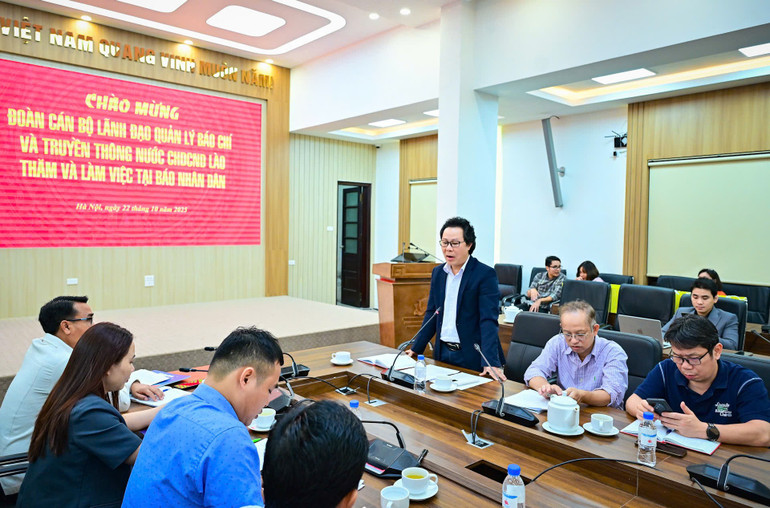 Đồng chí Vũ Mai Hoàng, Trưởng Ban Công nghệ Báo Nhân Dân phát biểu tại chương trình. z7143044975152-55a0d8966f36553372c47d6e91320b29.jpg