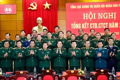 Đại tướng Nguyễn Trọng Nghĩa, các đồng chí Thủ trưởng Tổng cục Chính trị và đại biểu dự hội nghị. 