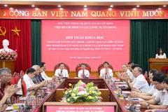 Hội thảo khoa học: “Đồng chí Nguyễn Duy Trinh - Người cộng sản kiên cường, nhà ngoại giao tài năng của Đảng và cách mạng Việt Nam”. (Ảnh: SƠN TÙNG)