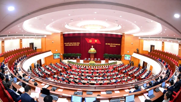 Hội nghị lần thứ 14 Ban Chấp hành Trung ương Đảng Cộng sản Việt Nam khóa XIII. (Ảnh ĐĂNG KHOA)