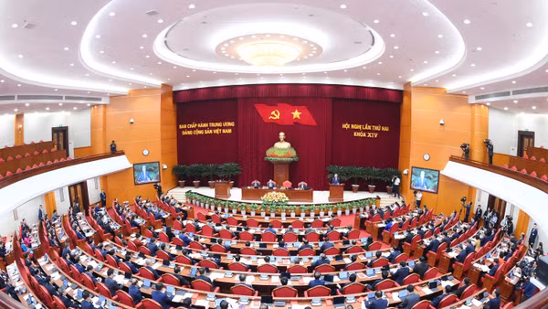 Khai mạc Hội nghị lần thứ 2 Ban Chấp hành Trung ương Đảng Cộng sản Việt Nam khóa XIV. (Ảnh ĐĂNG KHOA) 