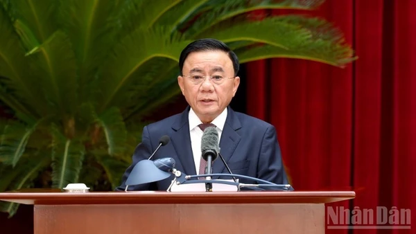 Đồng chí Trần Cẩm Tú, Ủy viên Bộ Chính trị, Thường trực Ban Bí thư. (Ảnh: ĐĂNG KHOA)