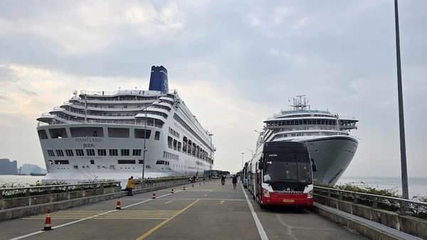 Hai tàu Seaborn Encore và Piano Land "Xông đất" Hạ Long trong ngày đầu tiên của năm mới Bính Ngọ 2026.