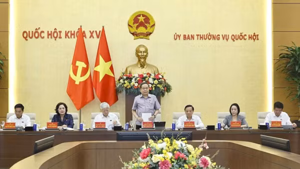 Chủ tịch Quốc hội Trần Thanh Mẫn phát biểu tại hội nghị. (Ảnh: TTXVN)